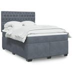 vidaXL Boxspring met matras fluweel donkergrijs 160x200 cm, Verzenden, 200 cm, 160 cm, Nieuw