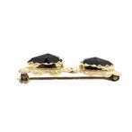 Vintage gouden broche met granaat, Gebruikt, Overige kleuren, Ophalen of Verzenden, Met edelsteen