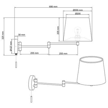 LED Wandlamp - Wandverlichting - Trion Dyon - E27 Fitting -, Huis en Inrichting, Lampen | Wandlampen, Ophalen of Verzenden, Nieuw