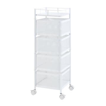 [en.casa] Keukentrolley Sunndal met 4 manden 79,5x27x27 cm w, Verzenden
