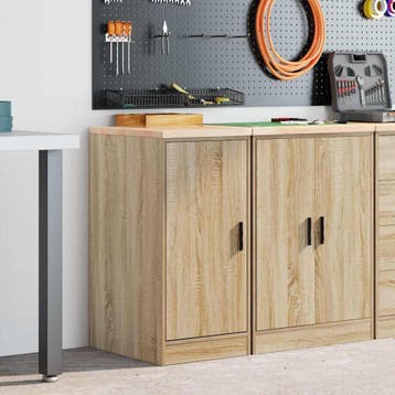 vidaXL Garagekast 40x51x85 cm massief grenenhout sonoma, Verzenden, Nieuw