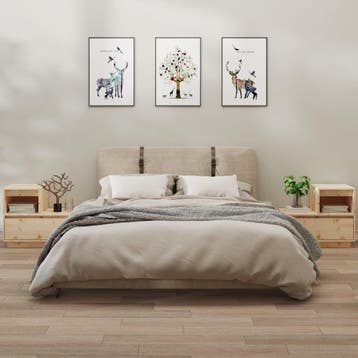 vidaXL Nachtkastjes 2 st 60x34x51 cm massief grenenhout, Minder dan 45 cm, Verzenden, Nieuw, Minder dan 55 cm