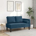 vidaXL Chaise longue met kussens fluweel blauw, Verzenden, Nieuw