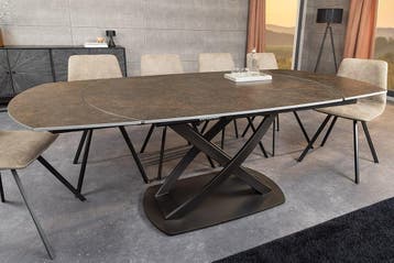 Uitschuifbare eettafel INCEPTION 130-190cm roest ovaal, Ophalen of Verzenden, Nieuw