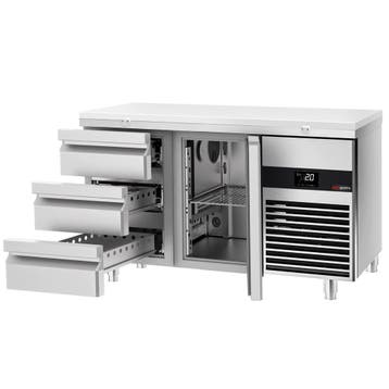 GGM Gastro | Koelwerkbank PREMIUM - 1400x700mm - met 1 deur, Verzenden, Nieuw in verpakking