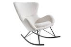 Schommelstoel SCANDINAVIA SWING bouclé wit - 43139, Huis en Inrichting, Stoelen, Ophalen of Verzenden, Nieuw