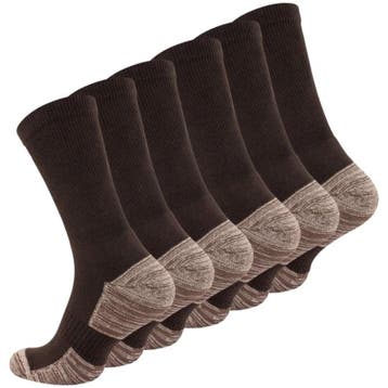 6 Paar - Outdoor Wandelsokken met Extra Demping - Bruin, Verzenden, Nieuw