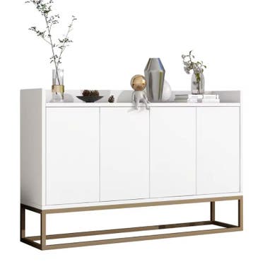 Nieuwe Witte Goude Dressoir Kast - Minimalistisch en Modern, Verzenden, Nieuw