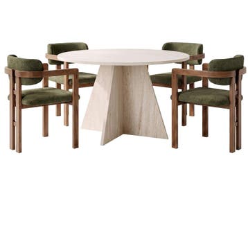 Evila Eettafel - Beige/Houtkleurig - Nieuw/Ongebruikt -, Huis en Inrichting, Nieuw, Scandinavisch, Ophalen of Verzenden, Overige houtsoorten