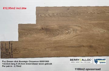Pvc Click woon project gebruik 100 X Decor vanaf €16,95p/m2, PVC Click vloeren , Verzenden, 75 m² of meer, Nieuw