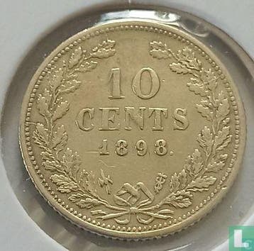 Nederland 10 cents 1898, Postzegels en Munten, Verzenden, 10 cent, Losse munt, Goud