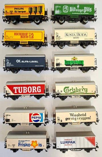 Märklin H0 - Modeltrein goederenwagon (12) - Reclamewagons -, Hobby en Vrije tijd, Nieuw