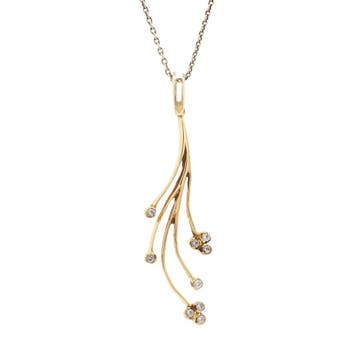 Gouden hanger met zirkonia 18 karaat, Sieraden, Tassen en Uiterlijk, Kettinghangers, Verzenden, Zo goed als nieuw, Goud