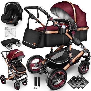 Kinderwagen 3 in 1 - Buggy - Wandelwagen - Kinderbuggy - Zwa, Verzenden, Zo goed als nieuw