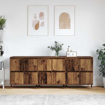 vidaXL Opbergkast 3 st Oudhout 60 x 35 x 70 cm, Minder dan 50 cm, Verzenden, Nieuw, Minder dan 100 cm