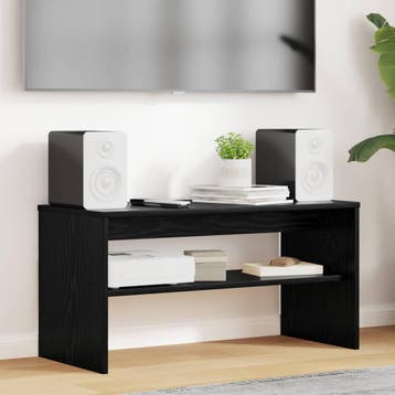 vidaXL TV-kast 80 x 35 x 40 cm Zwart Eiken Bewerkt hout, Minder dan 50 cm, Verzenden, Nieuw, Minder dan 100 cm