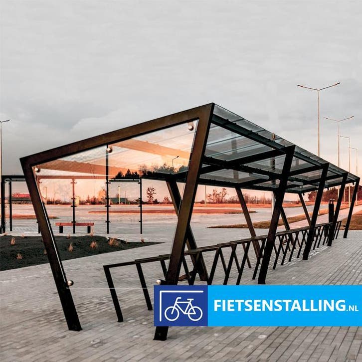 Fietsenstalling design H-line, professioneel glas/staal, Fietsen en Brommers, Overige Fietsen en Brommers, Nieuw