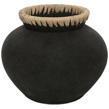 Bazar Bizar De Styly Vaas - Zwart Naturel - M - Ongebruikt, Huis en Inrichting, Woonaccessoires | Vazen, Ophalen of Verzenden