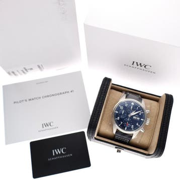 IWC Pilots Watch Chronograph 41mm IW388101; Automatisch..., Ophalen of Verzenden, Zo goed als nieuw, Leer, Overige merken