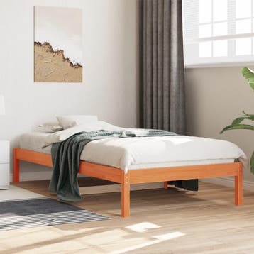 vidaXL Slaapbank zonder matras 90x200 cm massief grenenhout, 90 cm, Eenpersoons, Bruin, Verzenden