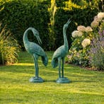 sculptuur, Pair of Graceful Cranes - 60 cm - Brons