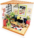 Robotime Dollhouse Kit-Locuss Sitting Room met LED lamp..., Verzenden, Nieuw