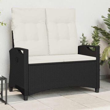 vidaXL Tuinbank Zwart en Crème 105 x 60 x 112 cm Staal en, Tuin en Terras, Verzenden, Nieuw