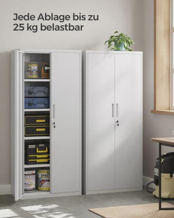 Metalen Archiefkast 180 cm - 5 Verstelbare Legborden & Slot, Verzenden, Nieuw