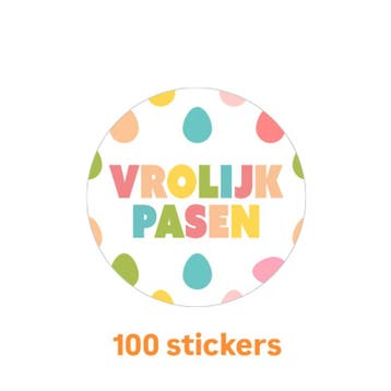 Vrolijk pasen - 100 stickers - Sluitstickers - paashaas -..., Ophalen of Verzenden, Nieuw, Sticker