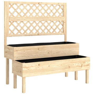 Hoog Bed Met Klimrek 2-traps Verhoogde Bloembak Met 2 Plante, Tuin en Terras, Verzenden