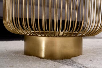Moderne Salontafel VARIATION 40cm Goud met Zwart Glas -, Huis en Inrichting, Ophalen of Verzenden, Nieuw