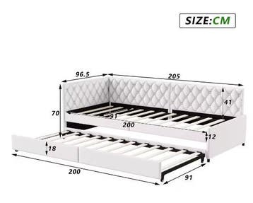 Dagbed 90x200 met Uittrekbed en Lattenbodem, Verzenden, Nieuw