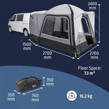 Kampa Cross AIR TG Busvoortent 270x270cm - Antraciet, Ophalen of Verzenden, Nieuw
