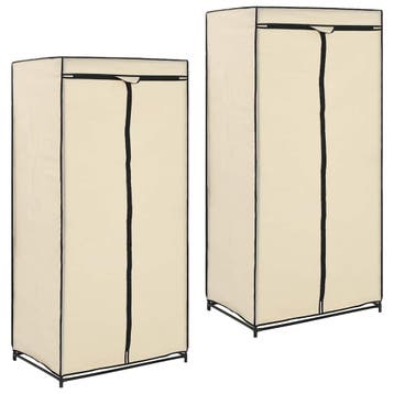 vidaXL Kledingkasten 2 st 75x50x160 cm crème, Huis en Inrichting, Kasten | Kledingkasten, Verzenden, Nieuw