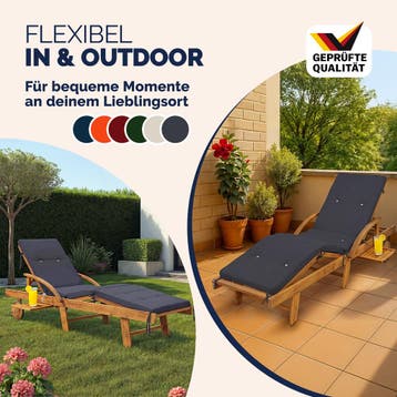 Ligbedkussen Antraciet 195x55x5cm (Ligbed - Lounge), Verzenden, Nieuw