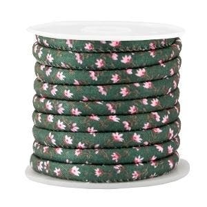 20 cm Trendy gestikt koord 6x4mm Pine green (Sieraden koord), Ophalen of Verzenden, Nieuw, Draad