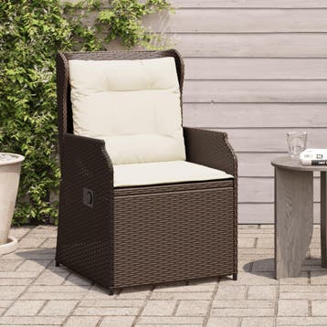 vidaXL Tuinstoelen 2 st verstelbaar met kussens poly rattan, Verzenden, Nieuw, Tuinset