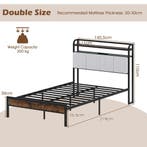 LIVSK Bedframe met Ledverlichting en Oplaadstation - Stevig, Verzenden, Nieuw