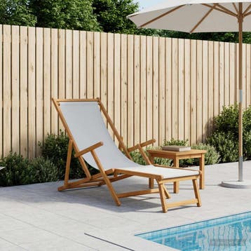vidaXL Opvouwbare zonnebed 3 Positie Massief Eucalyptus Hout, Tuin en Terras, Verzenden, Nieuw