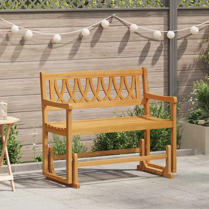 vidaXL Tuin Glider Bank Naturel 110 x 59 x 97 cm Massief, Tuin en Terras, Tuinbanken, Nieuw, Verzenden