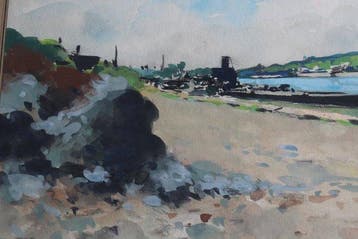 Albert Lebourg (1849-1928) - Vue de canal à Rouen