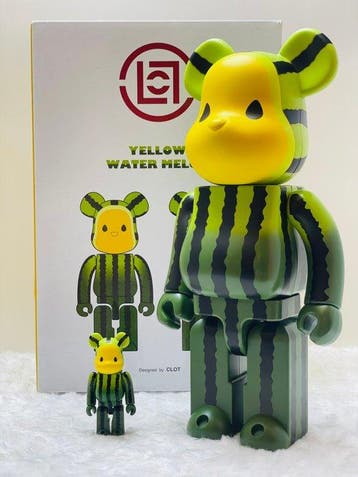 Medicom Toy - BE@RBRICK CLOT Yellow water melon 400% & 100%