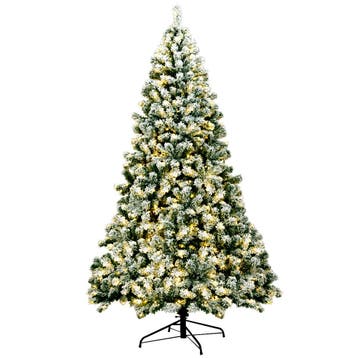 2dekans | Coast Besneeuwde Kunstkerstboom Wit/Groen – 225 cm, Diversen, Kerst, Ophalen of Verzenden, Zo goed als nieuw