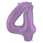 Folie Ballon cijfer 4 Metallic Paars 86 cm, Verzenden, Nieuw, Versiering, Verjaardag