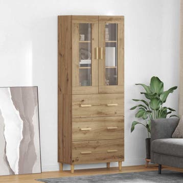 vidaXL buffetkast Artisan Eiken 69,5 x 34 x 180 cm, Huis en Inrichting, Kasten | Buffetkasten, Minder dan 50 cm, Verzenden, Nieuw