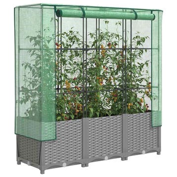 vidaXL Plantenbak verhoogd met kashoes 120x40x138 cm, Verzenden, Nieuw, Minder dan 60 cm, 60 cm of meer
