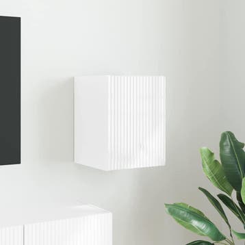vidaXL TV Wandkast 30 x 31 x 40 cm Glanzend Wit Bewerkt hout, Minder dan 50 cm, Verzenden, Nieuw, Minder dan 100 cm
