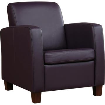 Paarse leren fauteuil, Ophalen of Verzenden, Nieuw, Leer