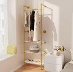 Industriële Wandkapstok met Kledingrail en3 Planken 61×31×17, Verzenden, Nieuw