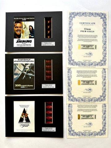 Stanley Kubrick – Extremely rare Set of 3 Mounted 35mm Film, Nieuw